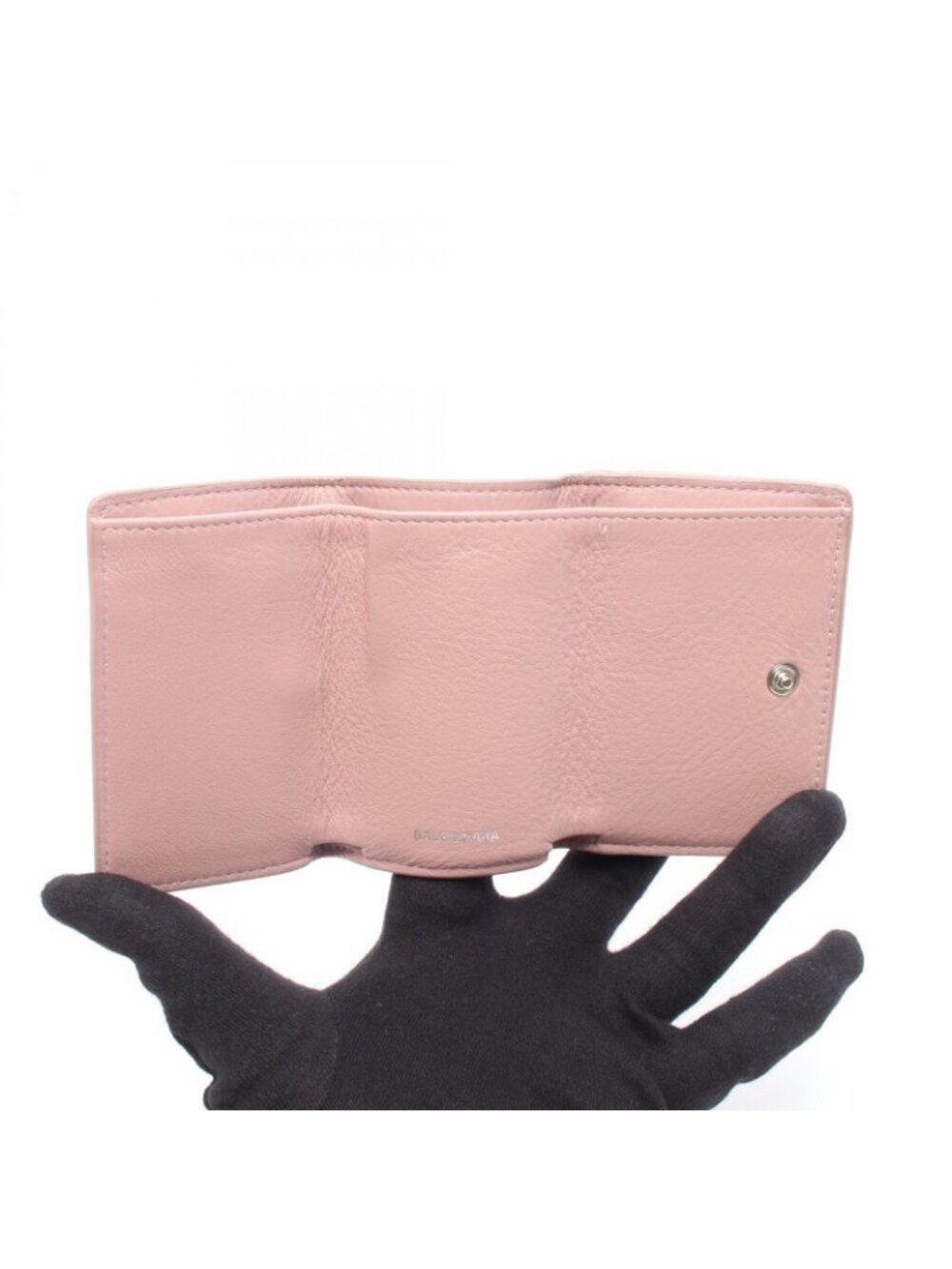 Balenciaga Trifold Wallet Paper Mini Dusty Pink Leather - Picture 3 of 12